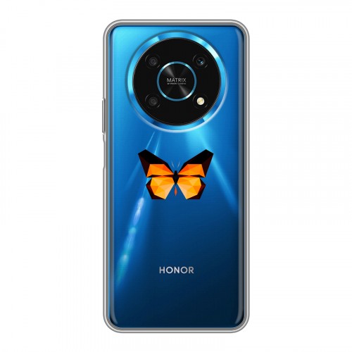 Полупрозрачный дизайнерский силиконовый с усиленными углами чехол для Huawei Honor Magic 4 Lite 5G прозрачные Бабочки 