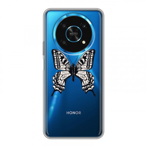 Полупрозрачный дизайнерский силиконовый с усиленными углами чехол для Huawei Honor Magic 4 Lite 5G прозрачные Бабочки 
