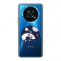 Полупрозрачный дизайнерский силиконовый чехол для Huawei Honor Magic 4 Lite 5G Прозрачный космос