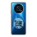 Полупрозрачный дизайнерский силиконовый чехол для Huawei Honor Magic 4 Lite 5G Прозрачные надписи 1