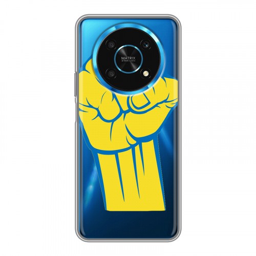 Полупрозрачный дизайнерский силиконовый чехол для Huawei Honor Magic 4 Lite 5G Флаг Украины