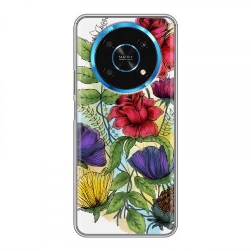 Дизайнерский силиконовый чехол для Huawei Honor Magic 4 Lite 5G Цветочная акварель