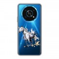 Полупрозрачный дизайнерский силиконовый чехол для Huawei Honor Magic 4 Lite 5G Прозрачные лошади и единороги 