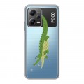 Полупрозрачный дизайнерский силиконовый чехол для Xiaomi Poco X5 Прозрачные крокодилы