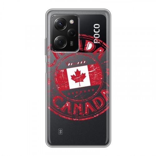Полупрозрачный дизайнерский силиконовый чехол для Xiaomi Poco X5 Pro Флаг Канады