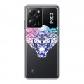 Дизайнерский силиконовый чехол для Xiaomi Poco X5 Pro Прозрачные леопарды