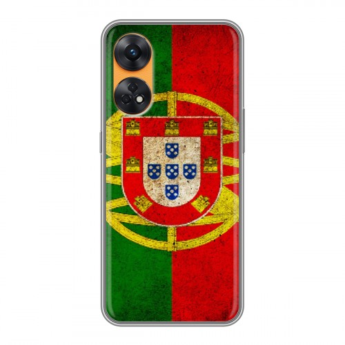 Дизайнерский силиконовый с усиленными углами чехол для OPPO Reno8 T Флаг Португалии