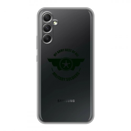 Полупрозрачный дизайнерский пластиковый чехол для Samsung Galaxy A34 5G Армия
