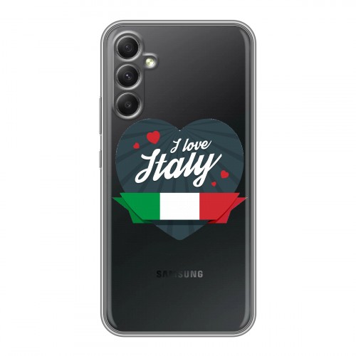Полупрозрачный дизайнерский пластиковый чехол для Samsung Galaxy A34 5G Флаг Италии