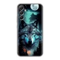 Дизайнерский силиконовый чехол для Samsung Galaxy A34 5G Волк и луна