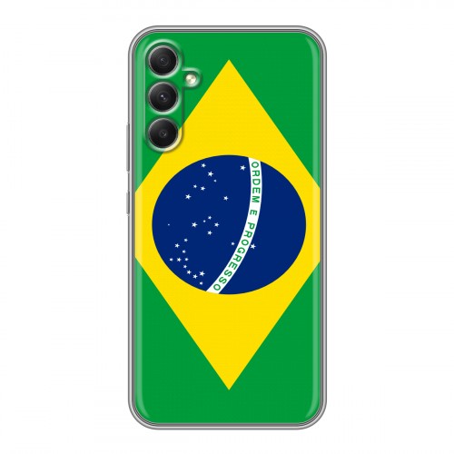 Дизайнерский силиконовый чехол для Samsung Galaxy A34 5G Флаг Бразилии
