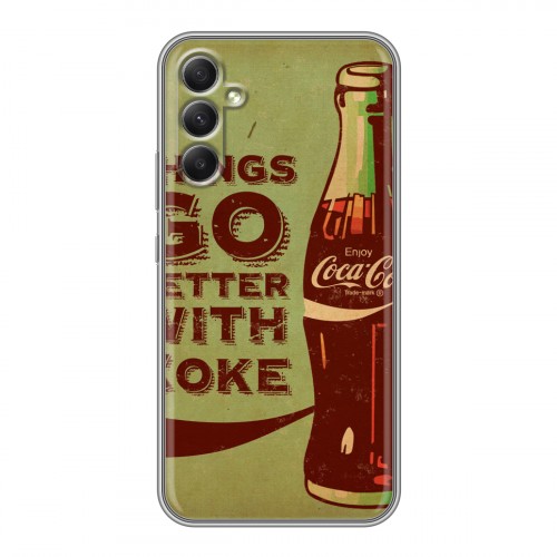 Дизайнерский силиконовый чехол для Samsung Galaxy A34 5G Coca-cola