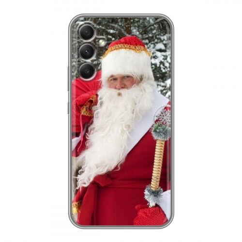 Дизайнерский силиконовый чехол для Samsung Galaxy A34 5G Дед мороз и Санта