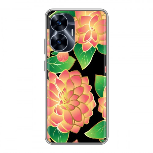 Дизайнерский силиконовый чехол для Realme C55 Люксовые цветы