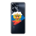 Полупрозрачный дизайнерский пластиковый чехол для Realme C55 Российский флаг