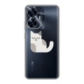 Полупрозрачный дизайнерский пластиковый чехол для Realme C55 Прозрачные кошки