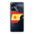 Полупрозрачный дизайнерский пластиковый чехол для Realme C55 флаг Испании