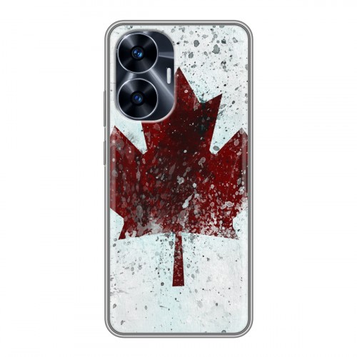 Дизайнерский силиконовый чехол для Realme C55 флаг Канады