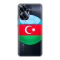 Полупрозрачный дизайнерский пластиковый чехол для Realme C55 Флаг Азербайджана
