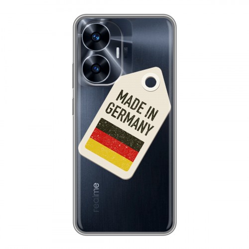 Полупрозрачный дизайнерский пластиковый чехол для Realme C55 Флаг Германии
