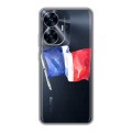 Полупрозрачный дизайнерский пластиковый чехол для Realme C55 Флаг Франции