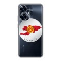 Полупрозрачный дизайнерский силиконовый с усиленными углами чехол для Realme C55 флаг Киргизии