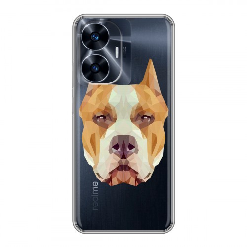 Полупрозрачный дизайнерский пластиковый чехол для Realme C55 Прозрачные собаки