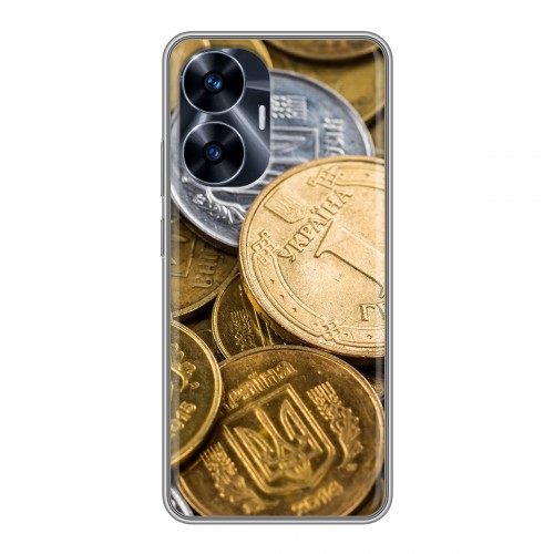 Дизайнерский силиконовый чехол для Realme C55 Текстуры денег