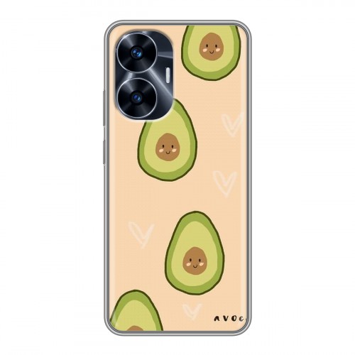 Дизайнерский силиконовый чехол для Realme C55 Веселое авокадо