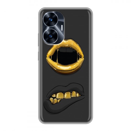 Дизайнерский силиконовый чехол для Realme C55 Черное золото