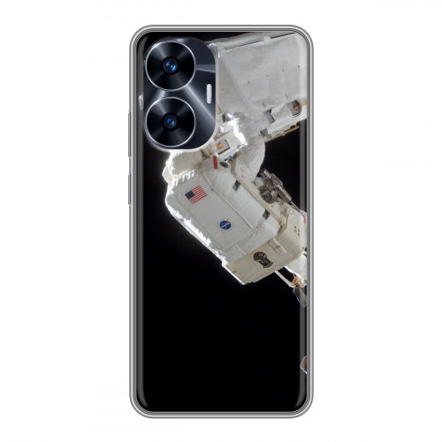 Дизайнерский силиконовый чехол для Realme C55 Космонавт
