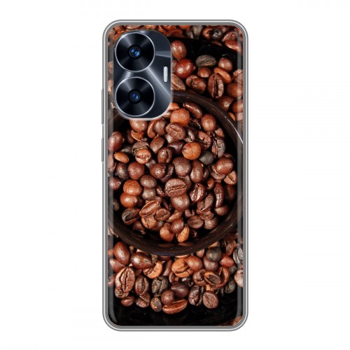 Дизайнерский силиконовый чехол для Realme C55 кофе текстуры