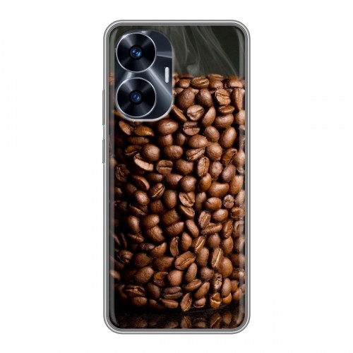 Дизайнерский силиконовый чехол для Realme C55 кофе текстуры