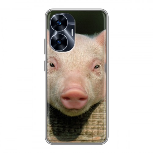 Дизайнерский силиконовый чехол для Realme C55 Свинки