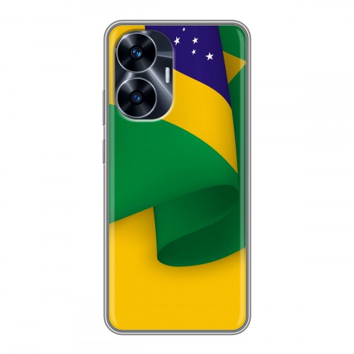 Дизайнерский силиконовый чехол для Realme C55 Флаг Бразилии