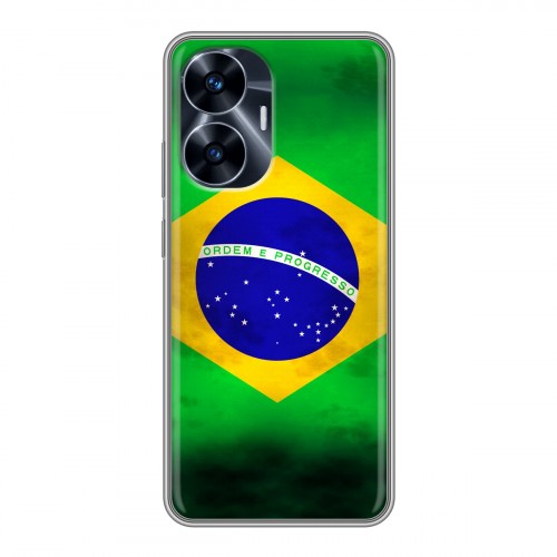 Дизайнерский силиконовый чехол для Realme C55 Флаг Бразилии