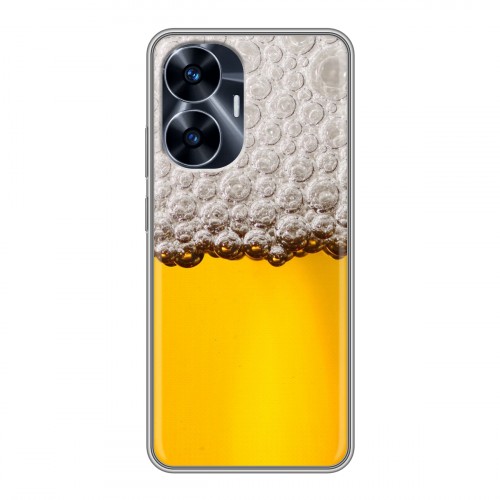 Дизайнерский силиконовый чехол для Realme C55 Пузырьки пива