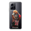 Полупрозрачный дизайнерский пластиковый чехол для Xiaomi RedMi Note 12 НБА
