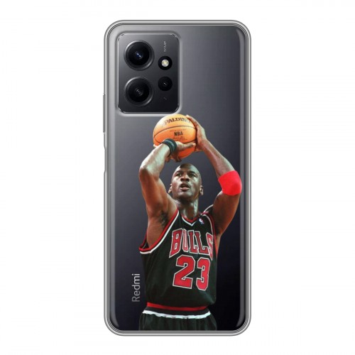Полупрозрачный дизайнерский пластиковый чехол для Xiaomi RedMi Note 12 НБА
