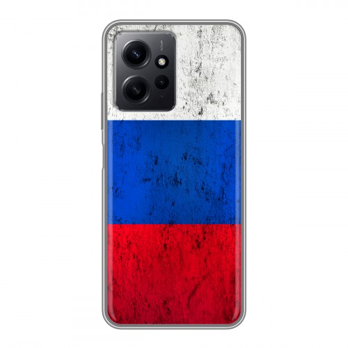 Дизайнерский силиконовый с усиленными углами чехол для Xiaomi RedMi Note 12 Российский флаг