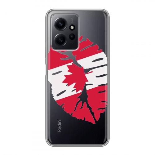 Полупрозрачный дизайнерский пластиковый чехол для Xiaomi RedMi Note 12 Флаг Канады