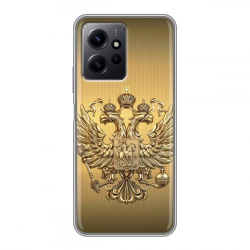 Дизайнерский силиконовый с усиленными углами чехол для Xiaomi RedMi Note 12 Флаг и герб России