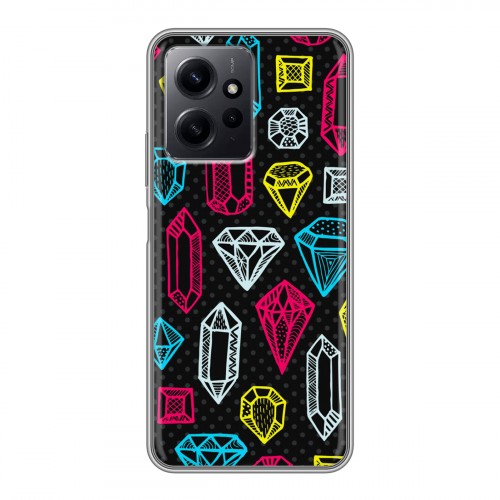 Дизайнерский силиконовый чехол для Xiaomi RedMi Note 12 Яркие алмазы