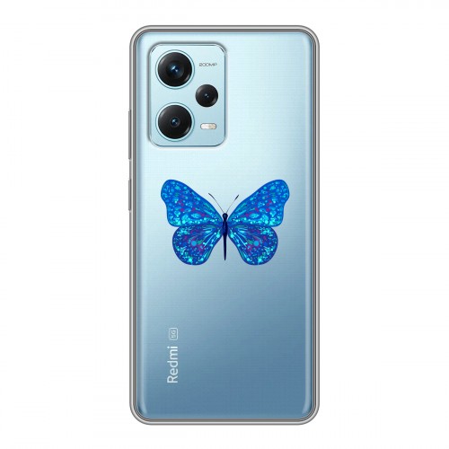 Полупрозрачный дизайнерский силиконовый чехол для Xiaomi RedMi Note 12 Pro Plus прозрачные Бабочки 