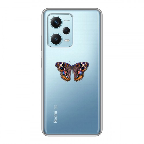 Полупрозрачный дизайнерский пластиковый чехол для Xiaomi RedMi Note 12 Pro Plus прозрачные Бабочки 