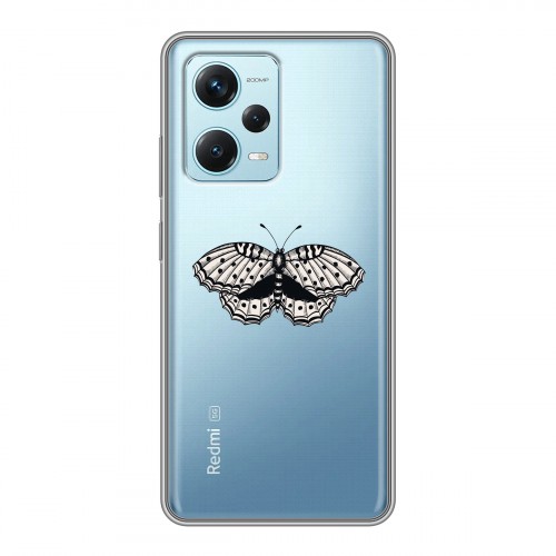 Полупрозрачный дизайнерский пластиковый чехол для Xiaomi RedMi Note 12 Pro Plus прозрачные Бабочки 