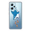 Полупрозрачный дизайнерский пластиковый чехол для Xiaomi RedMi Note 12 Pro Plus Прозрачные акулы
