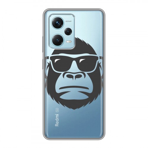 Полупрозрачный дизайнерский пластиковый чехол для Xiaomi RedMi Note 12 Pro Plus Прозрачные обезьяны
