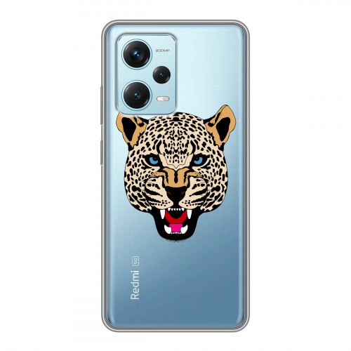 Дизайнерский силиконовый чехол для Xiaomi RedMi Note 12 Pro Plus Прозрачные леопарды