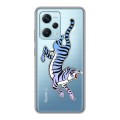 Дизайнерский силиконовый чехол для Xiaomi RedMi Note 12 Pro Plus Прозрачные леопарды